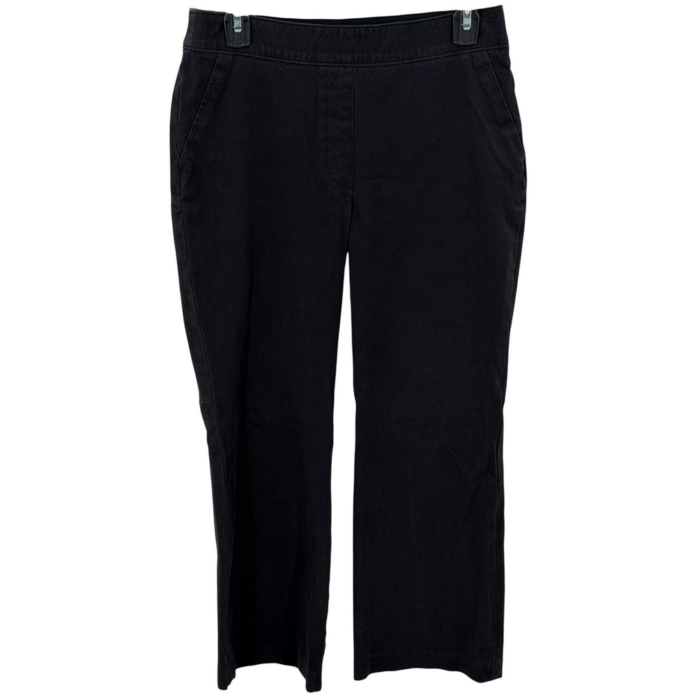 Spanx Pants Womens Medium Black On the Go Kick Flare Crop Minimalist Slimming